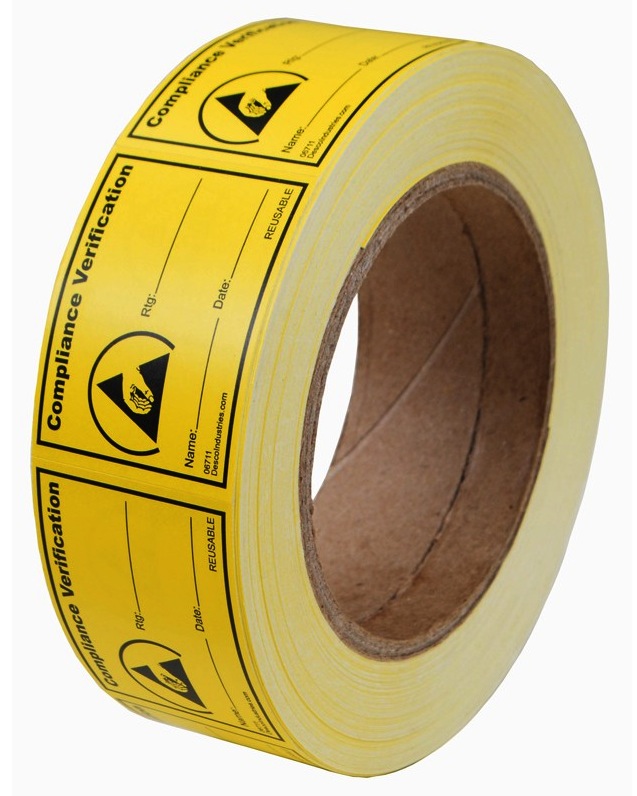 Label,Compliance Verification, 1.5" x 2"Desco