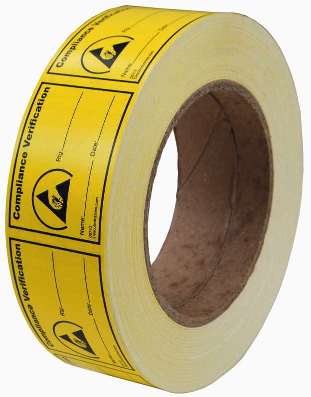 Label,Compliance Verification, 1.5" x 2"Desco