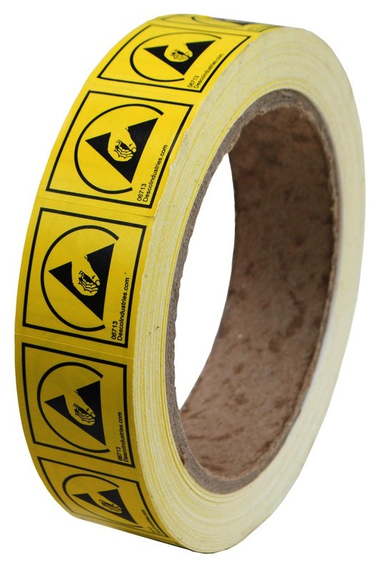 Label,ESD Protective Symbol, 1" x 1"Desco