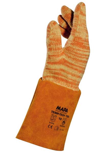 Gloves, Temp-Tech 725, Thermal Cotton/Aramid Textile, Leather CuffMAPA Professional