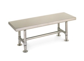 Gowning Bench, Heavy Duty Solid Top, 16 x 36, Metro