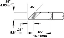 700 Series Cartridge, Knife Drag Tip for MX-500 45º 5.84mm SMTC-1173Metcal