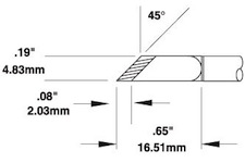 500 Series Cartridge, Knife Drag Tip for MX-500 45º 2.03mm  SMTC-5161Metcal