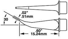 500 Series Cartridge, Fine Bent Conical Tip for MX-500 30º .51mm SMTC-5172Metcal