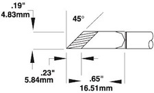500 Series Cartridge, Knife Drag Tip for MX-500 45º 5.84mm SMTC-5173Metcal