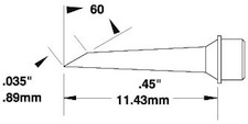 500 Series Cartridge, Long Reach Micro Hoof Tip for MX-500 .89mm SMTC-5175Metcal