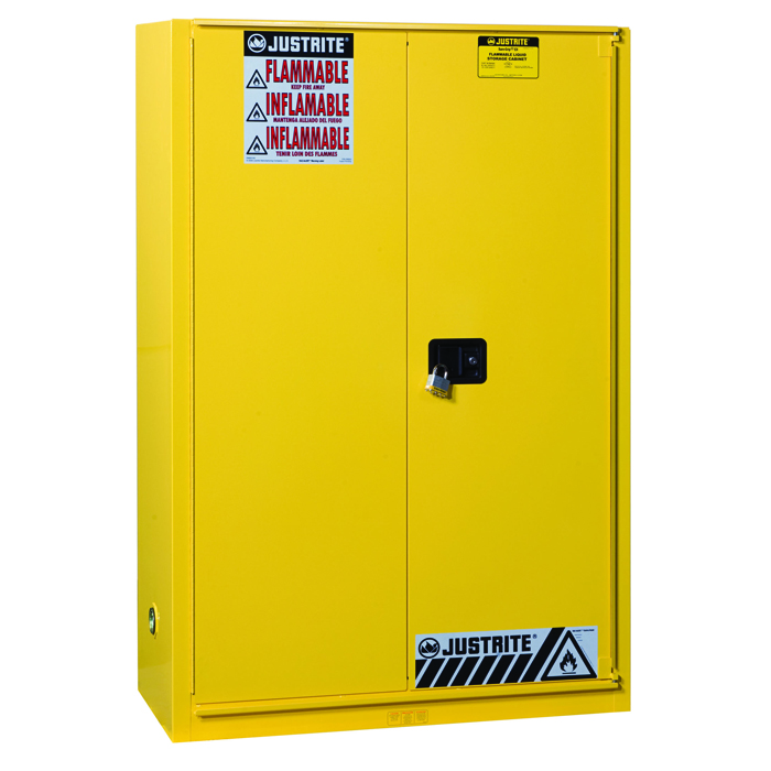 Flammables Cabinet, 90 Gallon, Sliding Self-Closing DoorJustrite