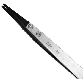 Tweezer, 159D-RT, Flat Carbofib Tweezer Excelta Corporation